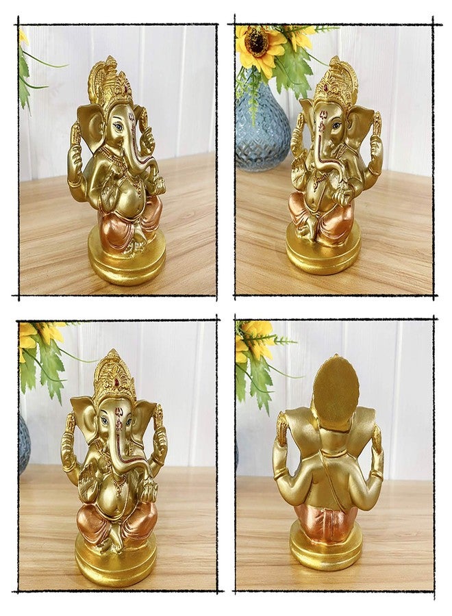 BangBangDa Hindu Lord Ganesha Statue - Indian Elephant God Murti Decor Hand Painting Figurines Idol Wedding Return Gifts Home Mandir Pooja Item Altar Yoga Room Decor - Image 3